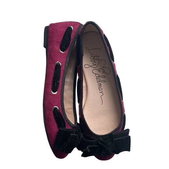 Libby Edelman "Casey" Velvet Ribbon Ballet Flats 6.5 - Picture 1 of 6